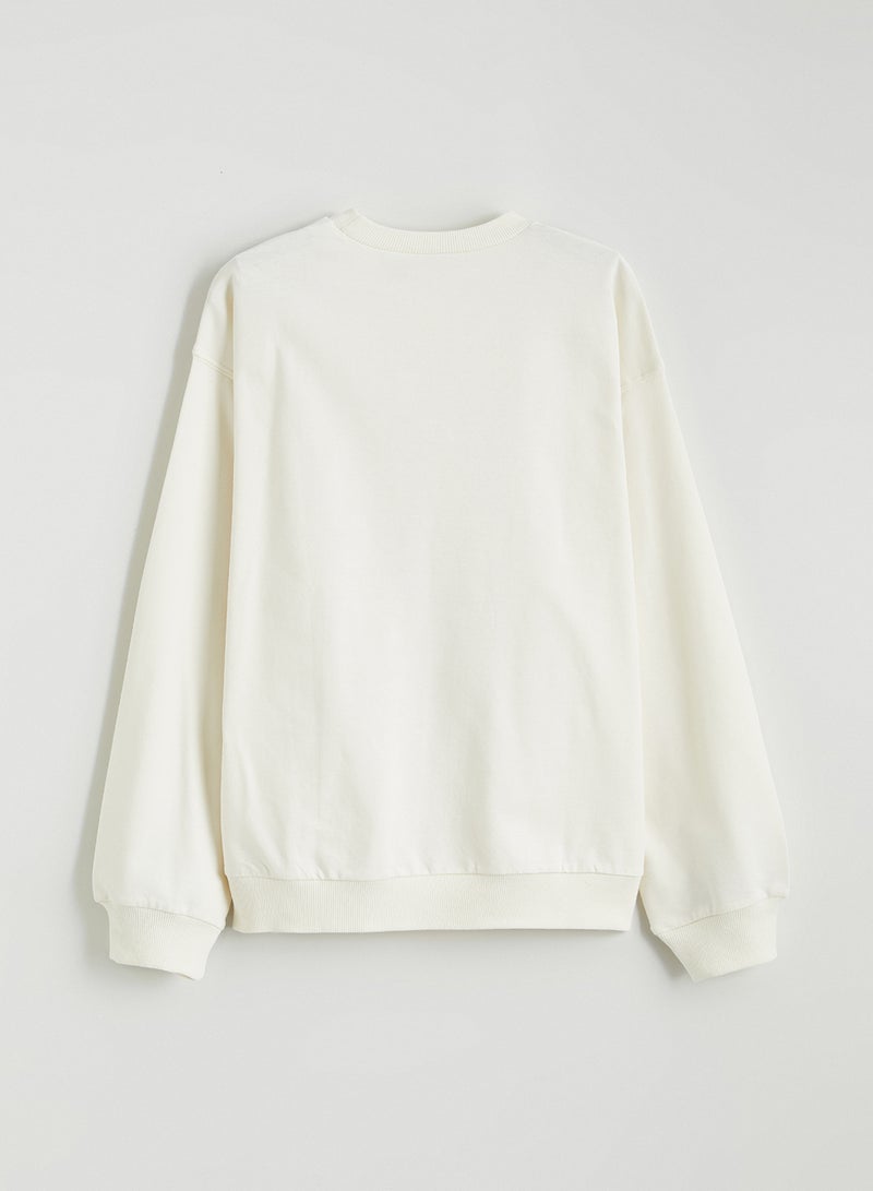 ال سي وايكيكي سويتشيرت بناتي مطبوع كورومي برقبة دائرية - Image 3